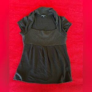 Bluheaven Women's Juniors Short Sleeve Pullover Black Blouse Size: M